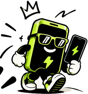 Buddy met zonnebril en een opgeladen gsm